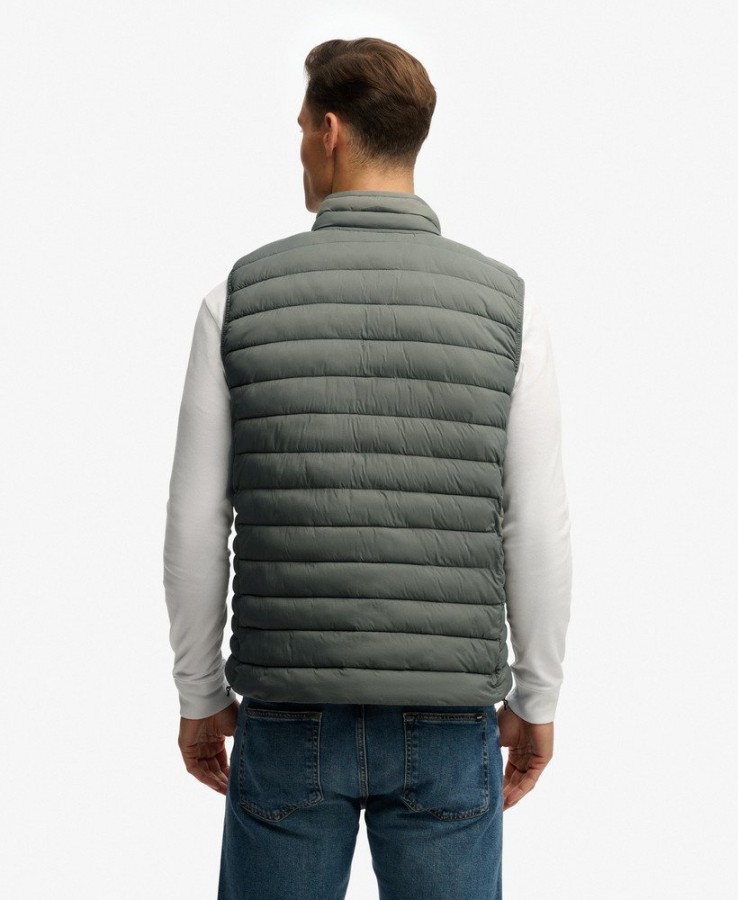 Afbeelding van M5012341A - WN1 - Fuji Padded Bodywarmer - Biker Grey  - Heren Bodywarmer  - SuperDry
